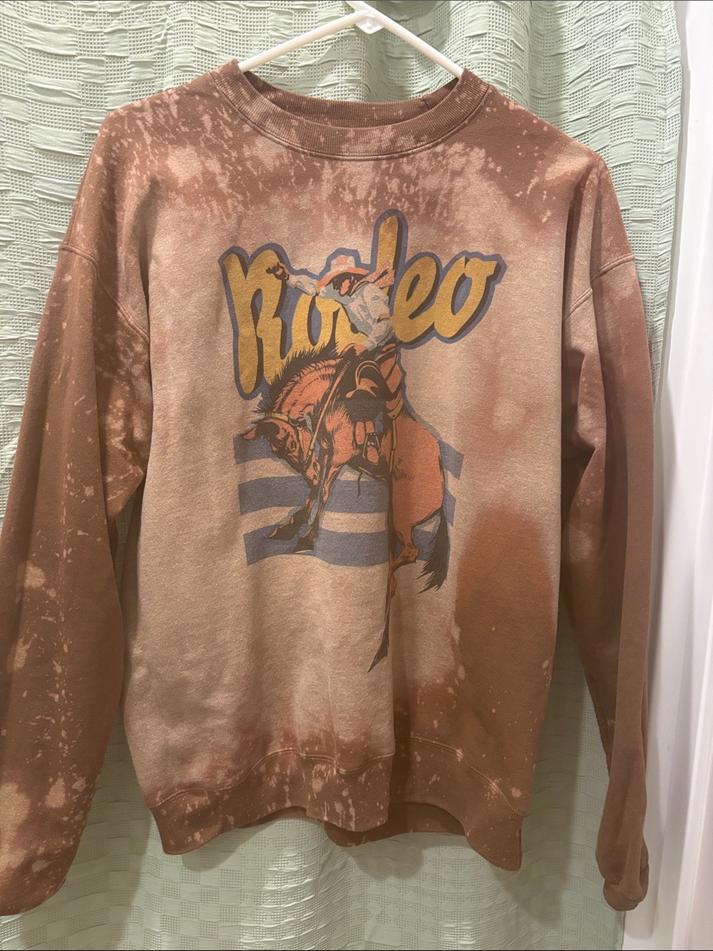 Gina Tees Brown Tie-Dye Rodeo Graphic Crewneck